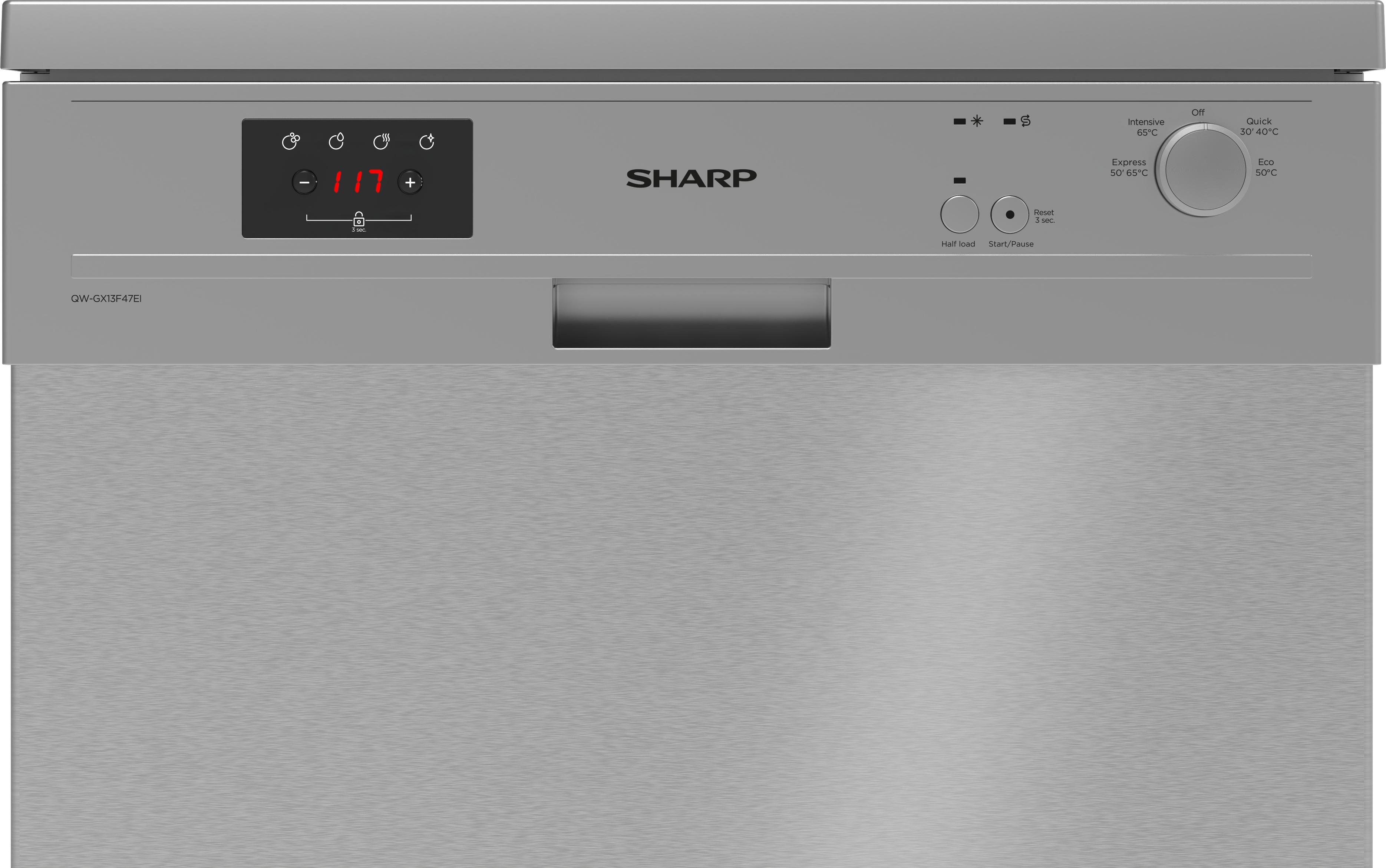SHARP QW-GX13F47EI-DE Geschirrspüler (A), E) 47 dB breit, mm (freistehend, 598