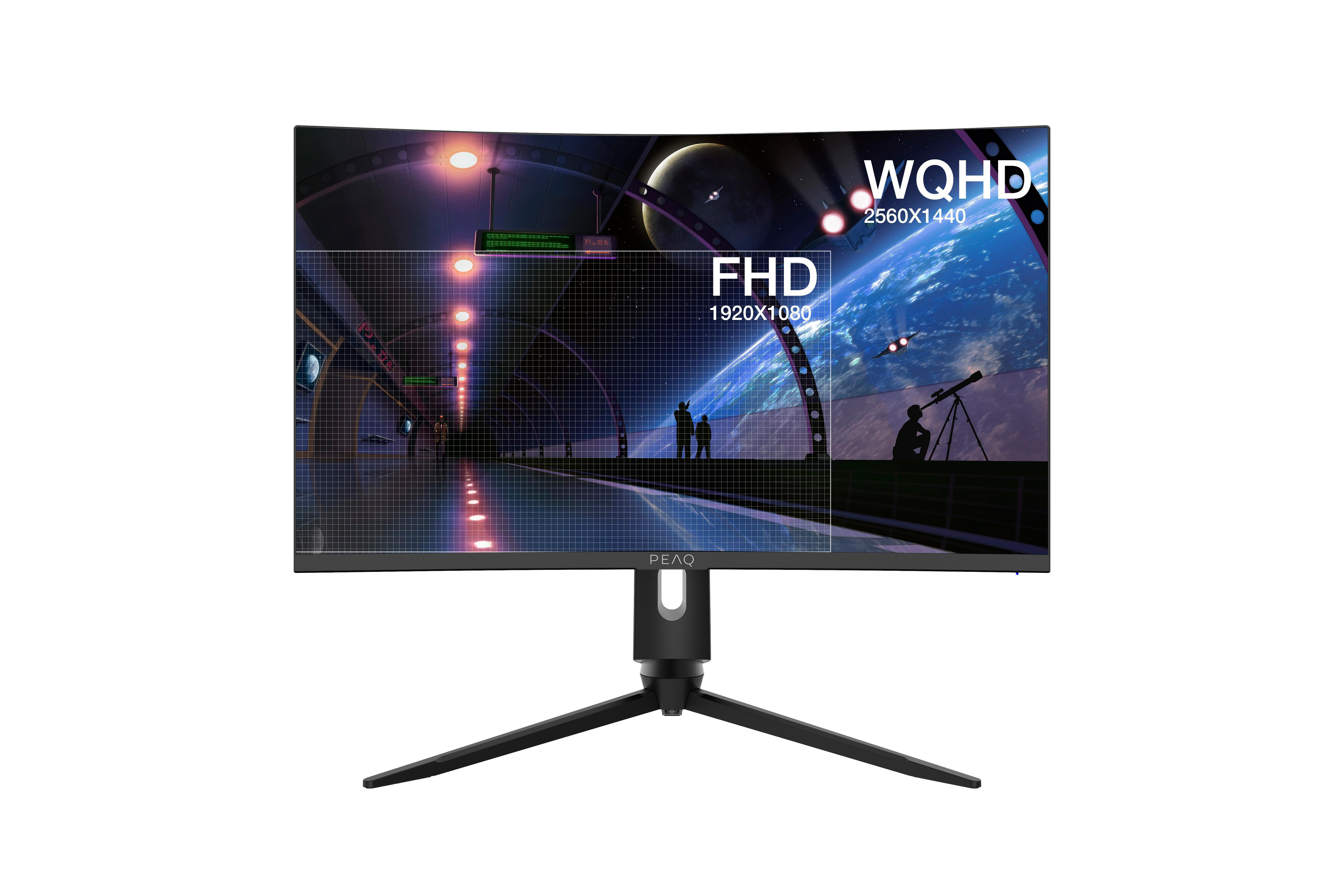 PEAQ PMO G270-CQK  27 Zoll  WQHD  Gaming Monitor  1 ms Reaktionszeit  
