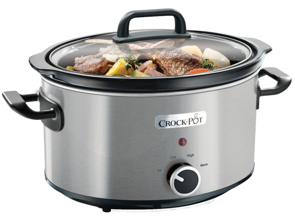 Olla Crockpot 37401bci con 2 niveles de potencia lenta csc025x01 csc025x 210 w 3.5 plata 3.5l 210w acero inoxidable manual 35