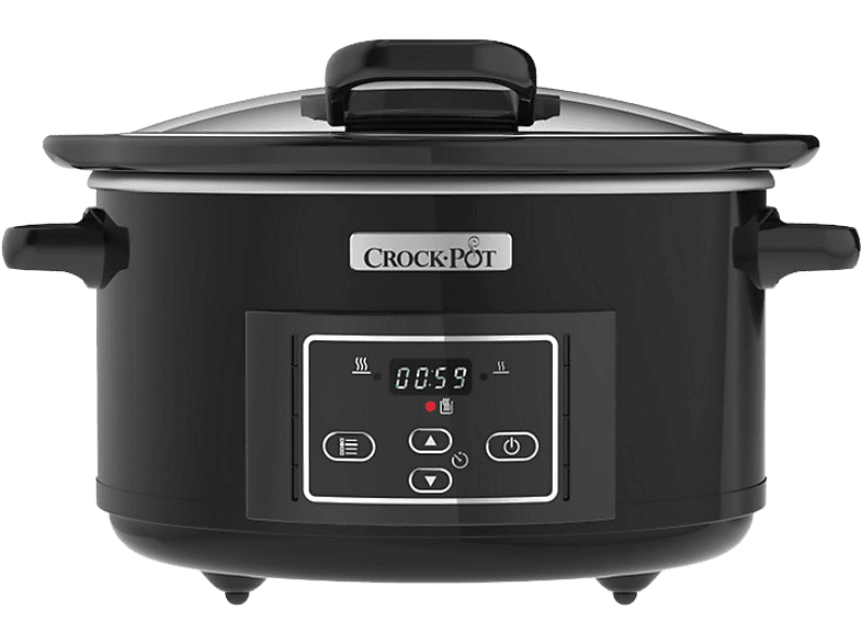 Olla de cocción lenta  Crock-Pot CSC052X, 220 W, 4.7 l, Temporizador  digital programable, Negro