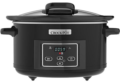 Olla de cocción lenta  Crock-Pot CSC052X, 220 W, 4.7 l, Temporizador  digital programable, Negro