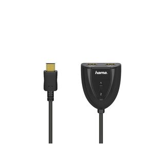 Cable HDMI - Hama 00205161, 1x HDMI, 2x Entradas HDMI, 1080p, Hasta 60 Hz, Negro