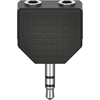 Adaptador  - Hama 00205191, De conector Jack 3.5 mm a 2 enchufes Jack 3.5 mm, Negro
