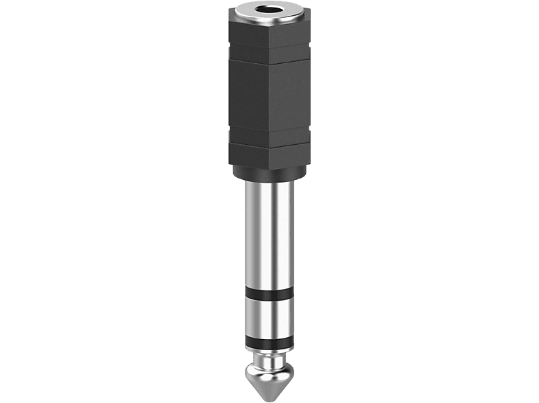 Adaptador  Hama 00205194, De conector Jack 3.5 mm a enchufe Jack 6.3 mm,  Negro