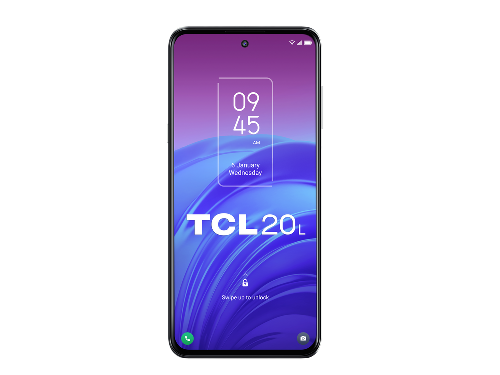 TCL 20L, Negro, 128 GB, 4 GB, 6.67" FHD+, Qualcomm®Snapdragon™662, 5000 mAh, Carga rápida 18W, Android