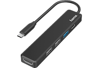 HAMA USB-C-Hub, Multiport, Schwarz