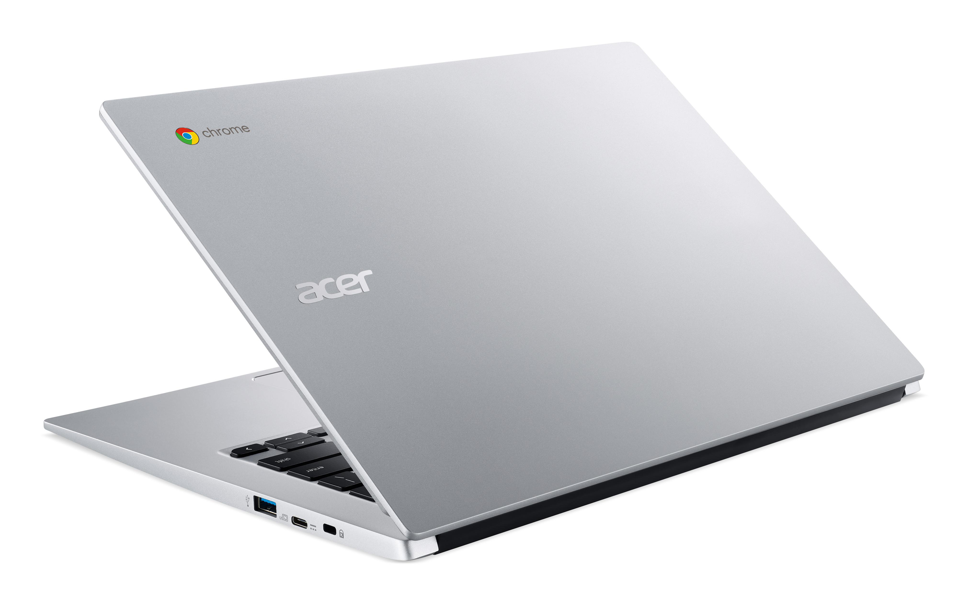 ACER Chromebook 514 (CB514-1HT-P3GK) Chromebook, RAM, HD Prozessor, Touchscreen, Zoll eMMC, Google 64 GB 14 505, OS mit Intel® Intel®, Silber Display N4200 Aluminium-Unibody, 4 GB Chrome