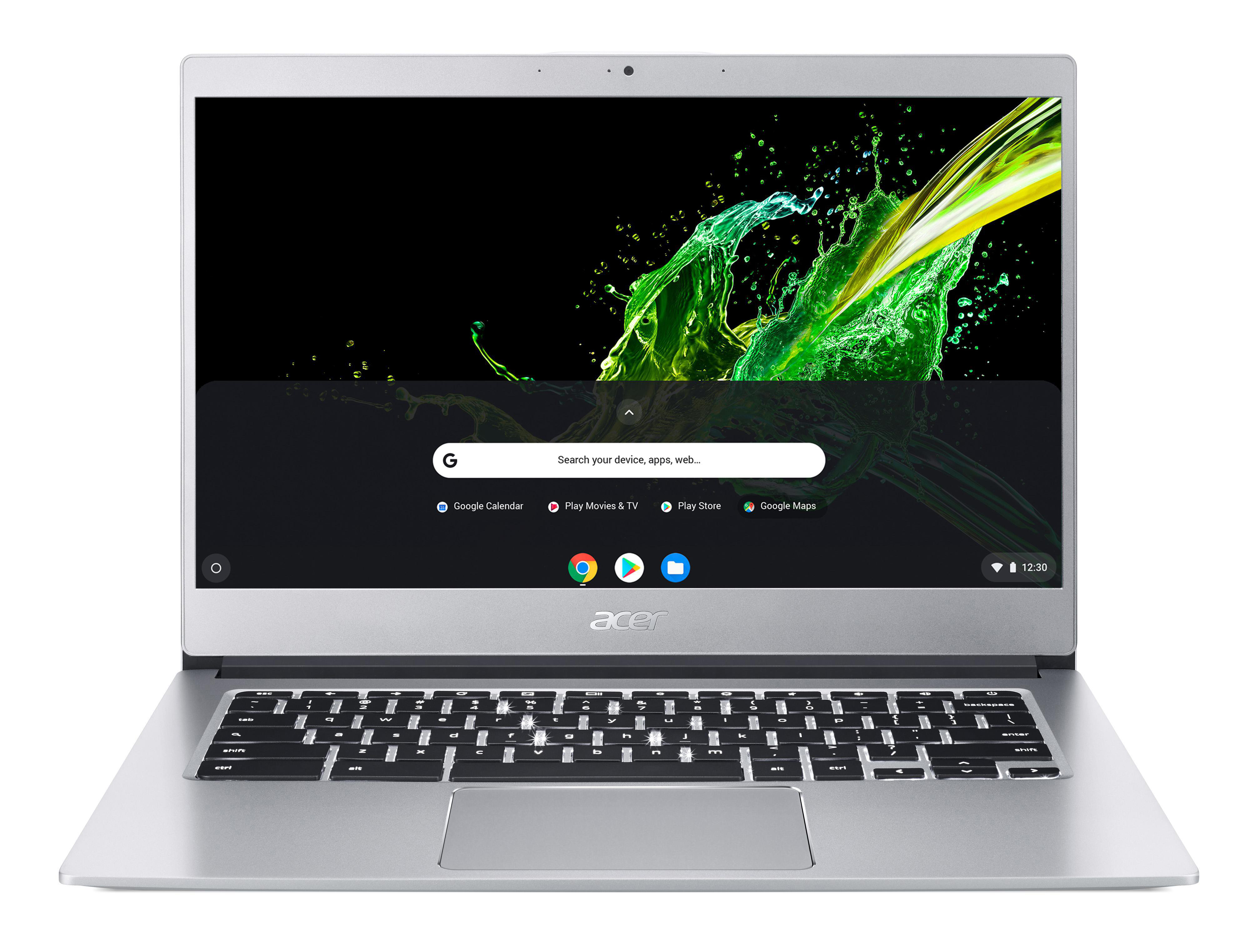 ACER Chromebook 514 (CB514-1HT-P3GK) Chromebook, RAM, HD Prozessor, Touchscreen, Zoll eMMC, Google 64 GB 14 505, OS mit Intel® Intel®, Silber Display N4200 Aluminium-Unibody, 4 GB Chrome