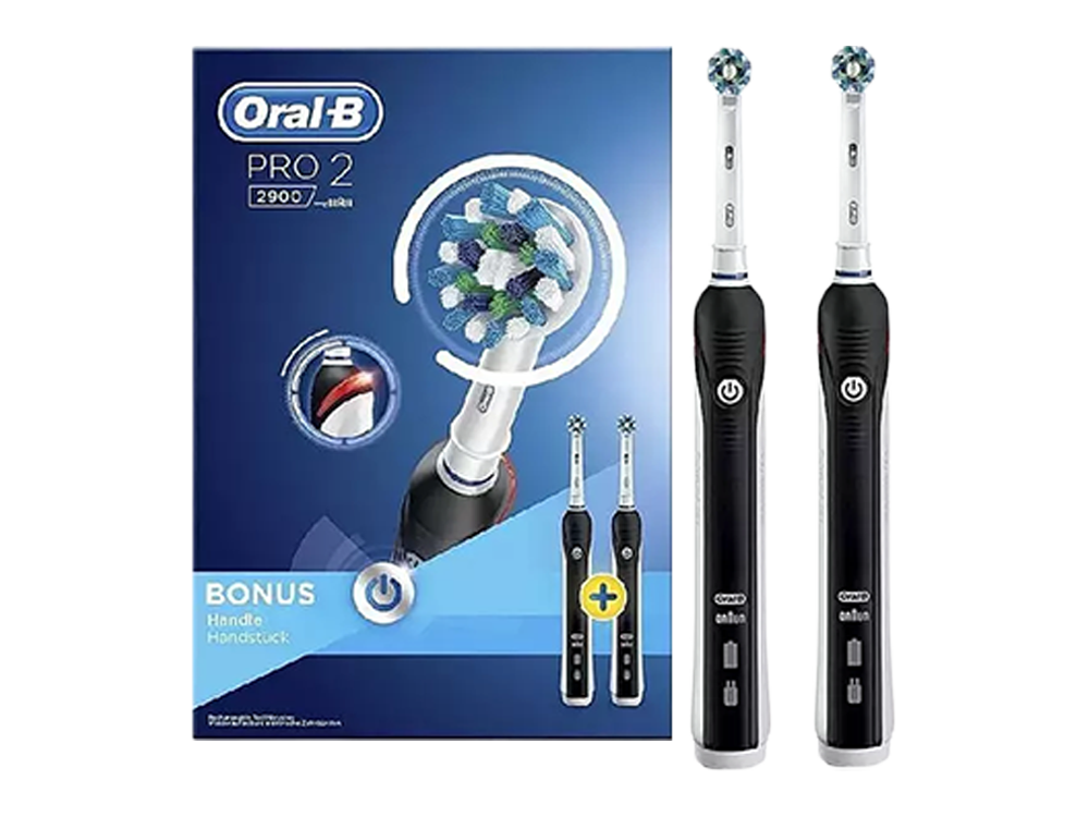 Cepillo eléctrico - Oral-B PRO 2900 Duplo, 2 modos, Limpieza 3D, Recargable, Negro