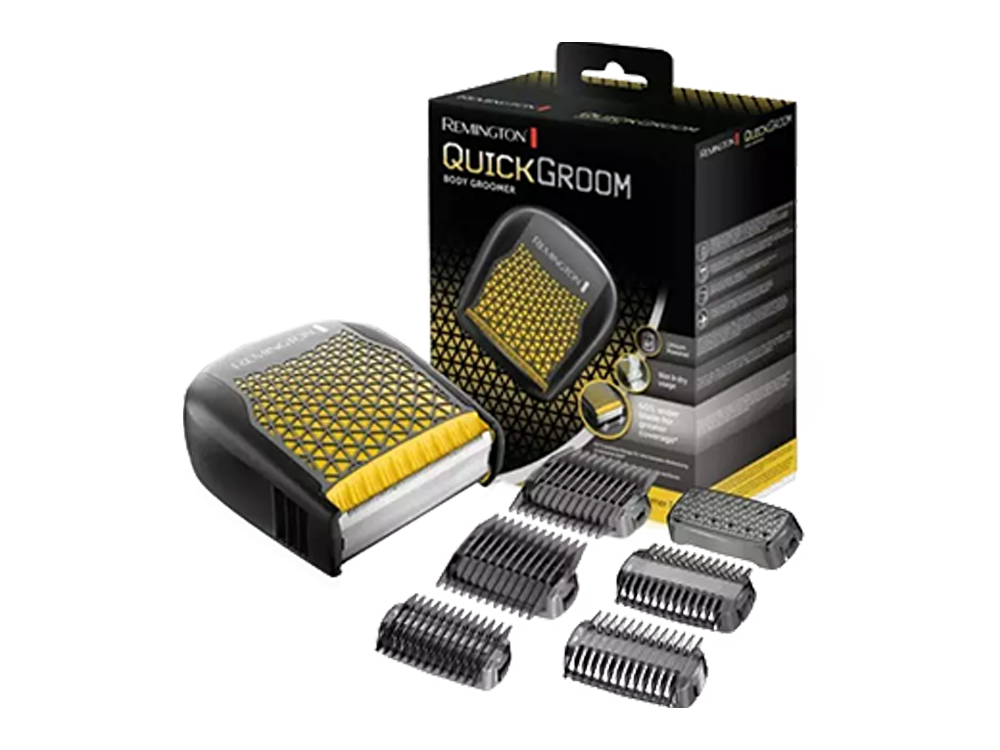 Afeitadora corporal - Remington QuickGroom BHT6450, Resistente al agua, 5 Peines fijos, Autonomía 40 min, Negro