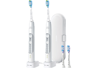 PHILIPS SONICARE ExpertClean HX9611/19 Duo - Spazzolino elettrico sonico (Bianco/Argento)