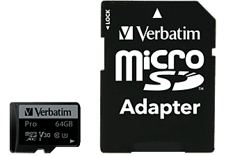 VERBATIM Pro microSDXC memóriakártya 64 GB adapterrel (47042)