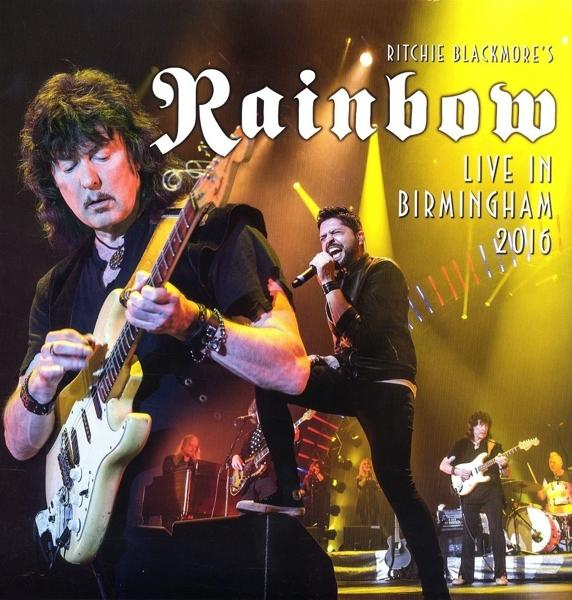 Albumcover für Ritchie Blackmores Rainbow. Enthält Bandmitglieder auf einer Bühne.