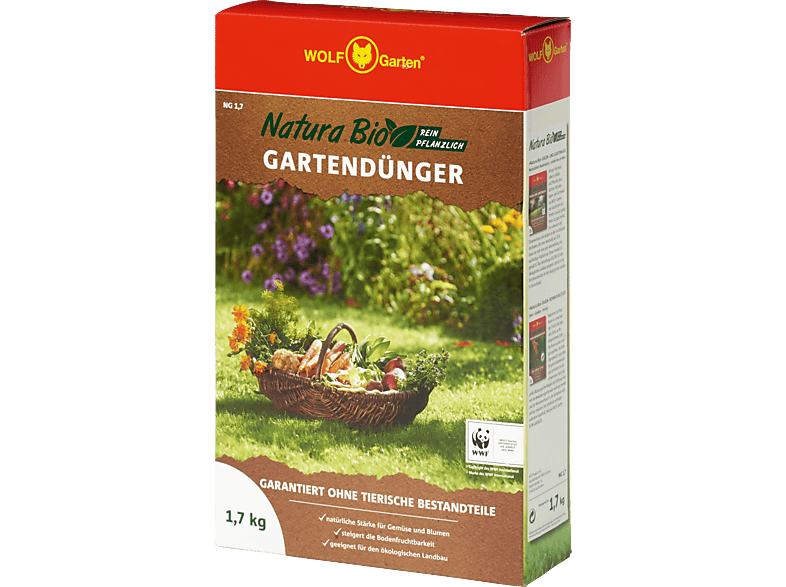 WOLF GARTEN NG 1,7 D/A NATURA 25 M² Gartendünger Rot/Grau