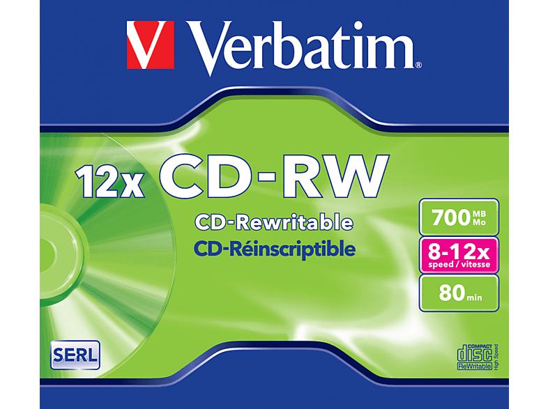 VERBATIM CD-RW újraírható lemez, 700 MB, 1 db (43148)