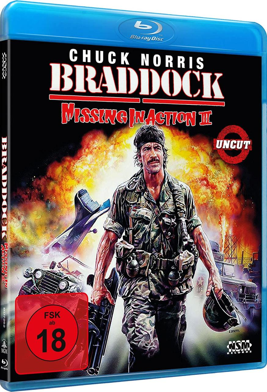 Blu-ray-Cover des Films Braddock: Missing in Action III mit Chuck Norris.