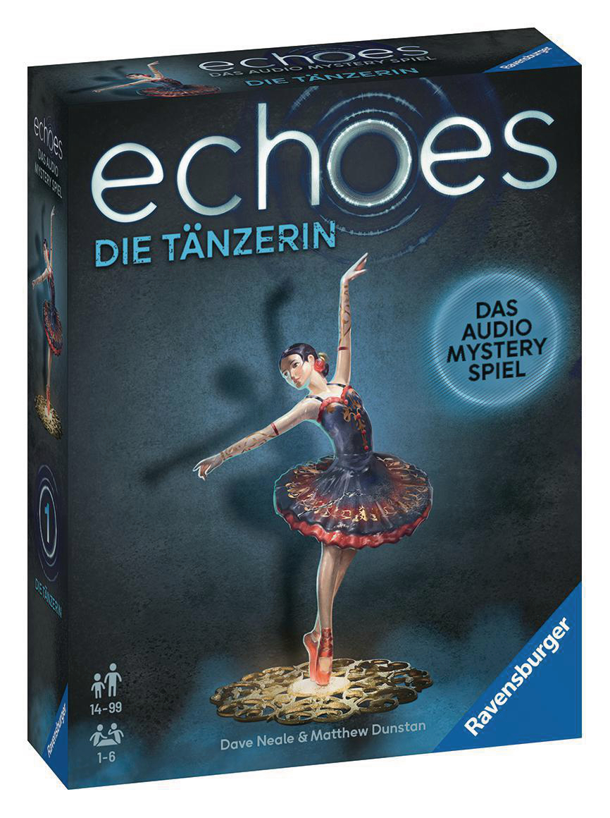 Box-Art einer Balletttänzerin im Tutu, mit dem Titel „echoes“ auf blauem Hintergrund.