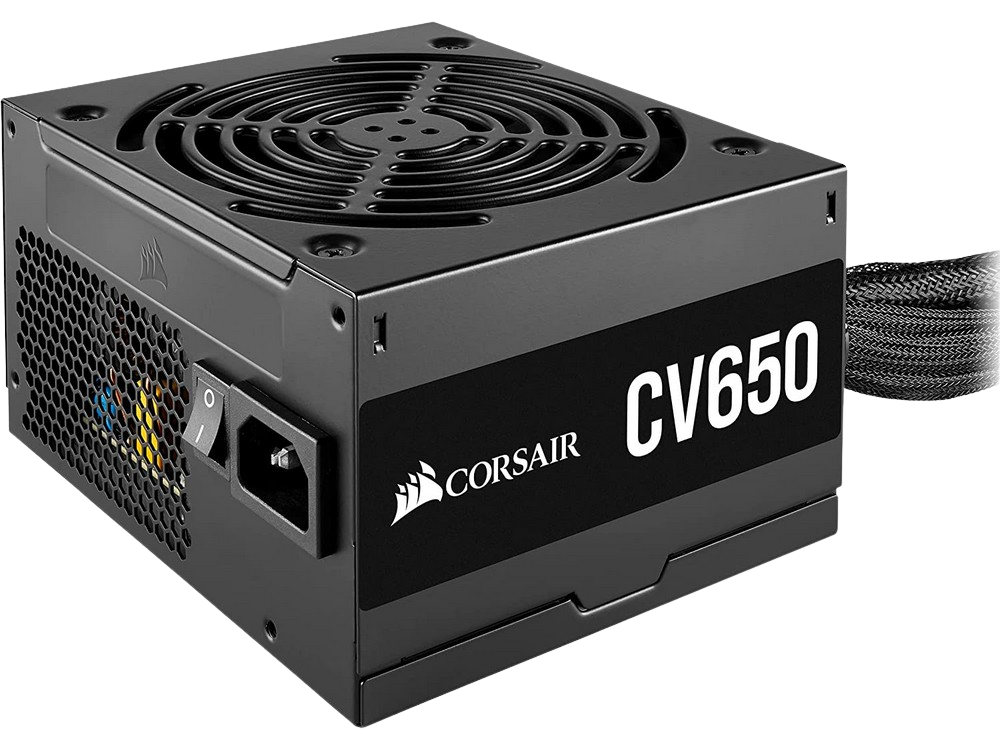 Fuente De Corsair cv650 650 atx certificación 80 plus bronze 120 mm negro alimentacion 80+ v2 series 650w rps0128 unidad 24pin dual eps 650watt 6 no modular vatios corriente estable plena ventilador