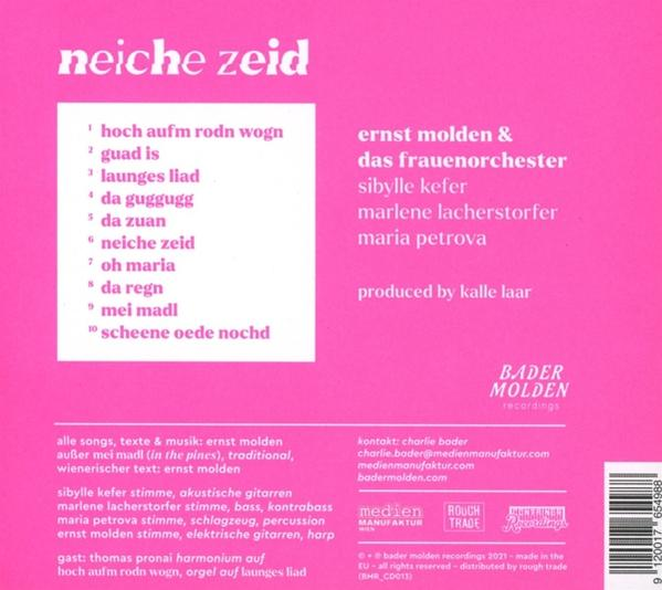 Albumcover mit pinkem Hintergrund. Text listet Songtitel und Künstlerinformationen auf.