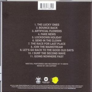 Rückseite einer CD-Hülle mit Titelliste und Text auf Englisch.