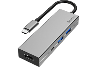 HAMA 200107 - Adaptateur multiport USB-C (Gris)