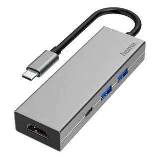 HAMA 200107 - Adattatore multiporta USB-C (Grigio)