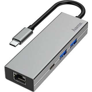 HAMA 200108 - Adattatore multiporta USB-C (Grigio)