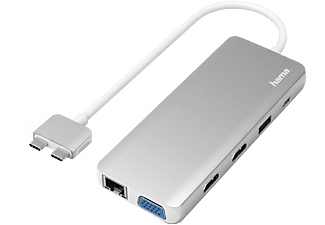 HAMA 200133 - USB-C Multiport-Adapter (Silber/Weiß)