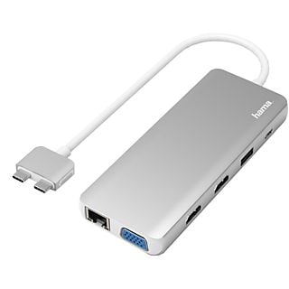 HAMA 200133 - Adattatore multiporta USB-C (Argento/Bianco)