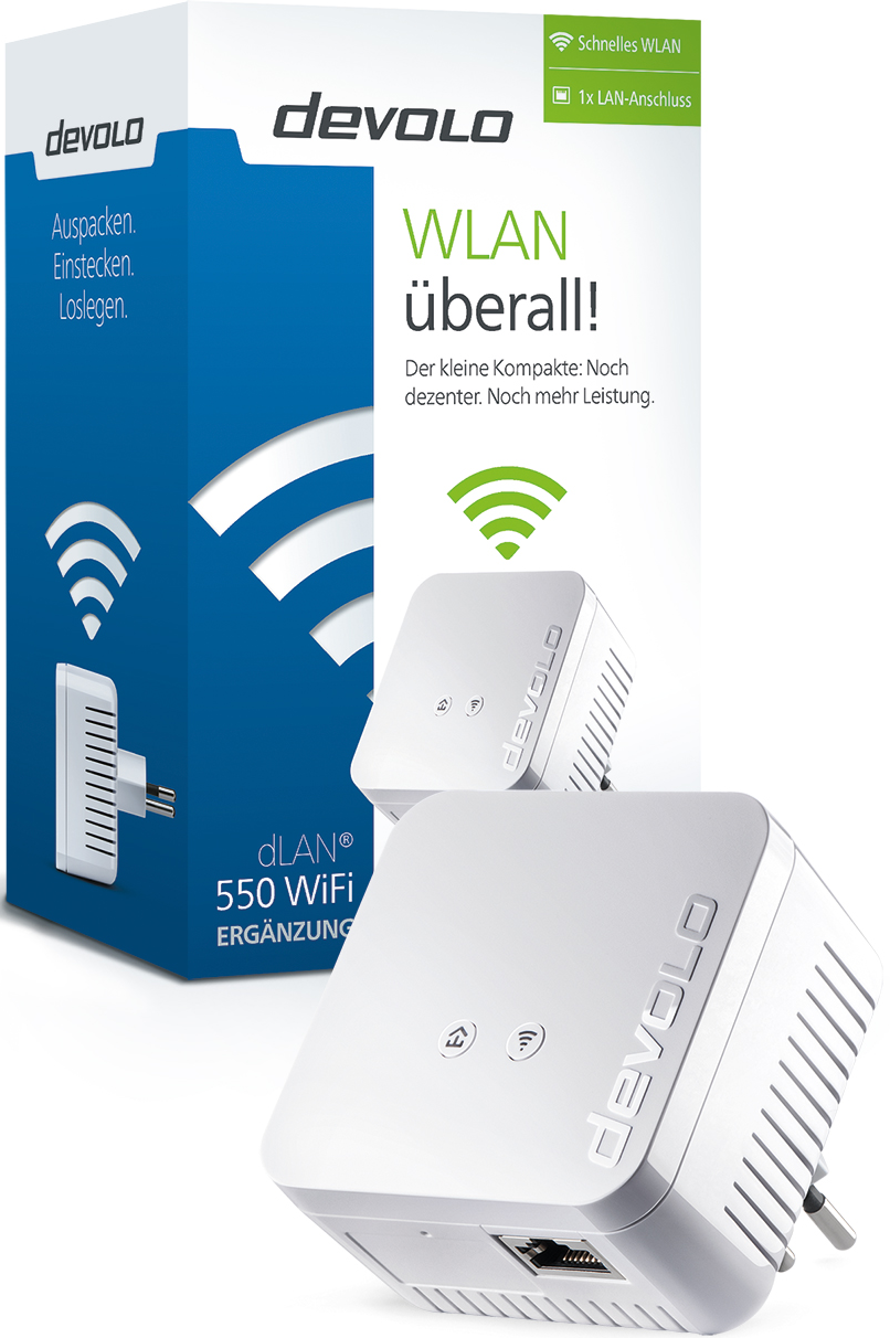 DEVOLO dLAN 550 WiFi - Powerline Adpater (Weiss)