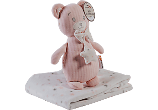 NATURTEX Baby plüss pléd rózsaszín macival, dobozos csomagolással