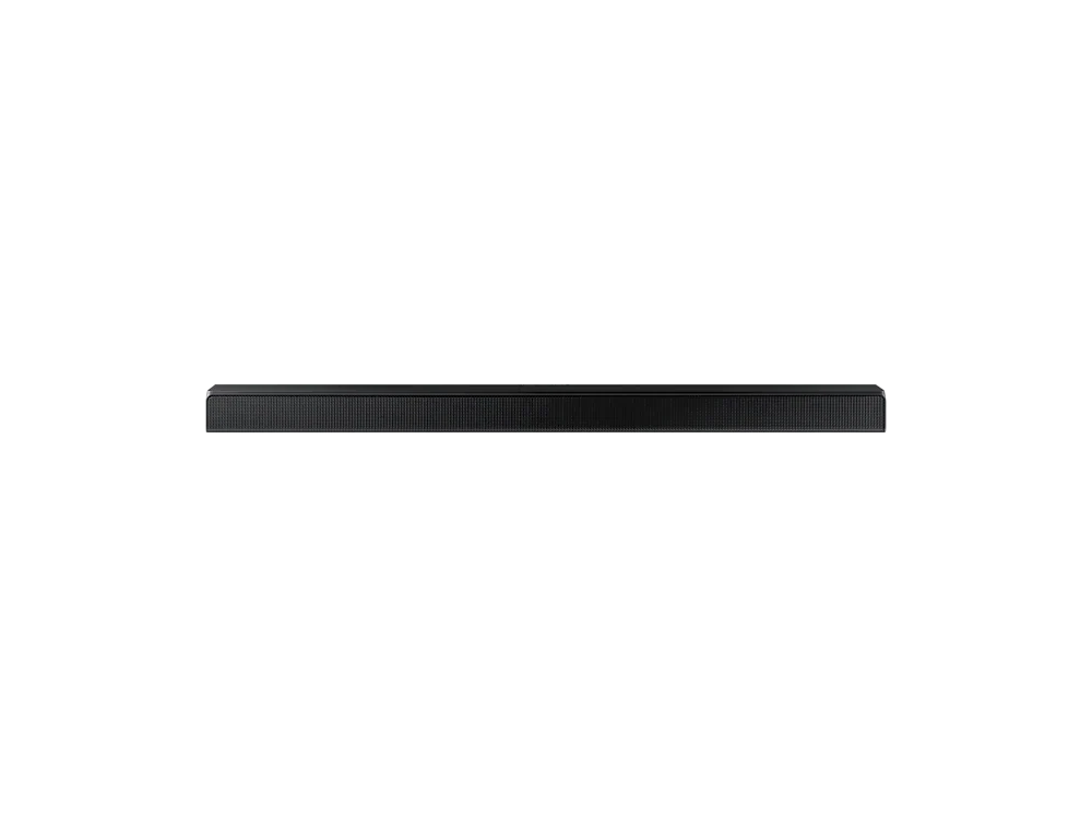 Barra de sonido negra sobre fondo negro. La barra tiene una superficie texturizada sutil.