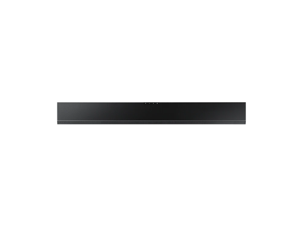 Una barra de sonido negra contra un fondo negro.