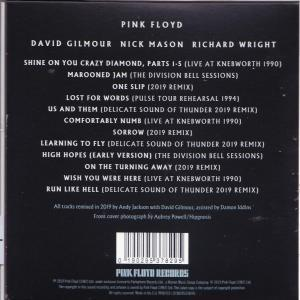 Rückseite eines Pink Floyd Albums. Titelliste und Credits sind aufgeführt.