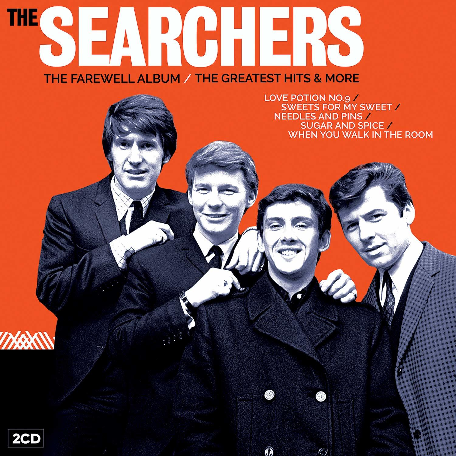 Albumcover mit vier Männern in Anzügen, Text: The Searchers, Farewell Album.