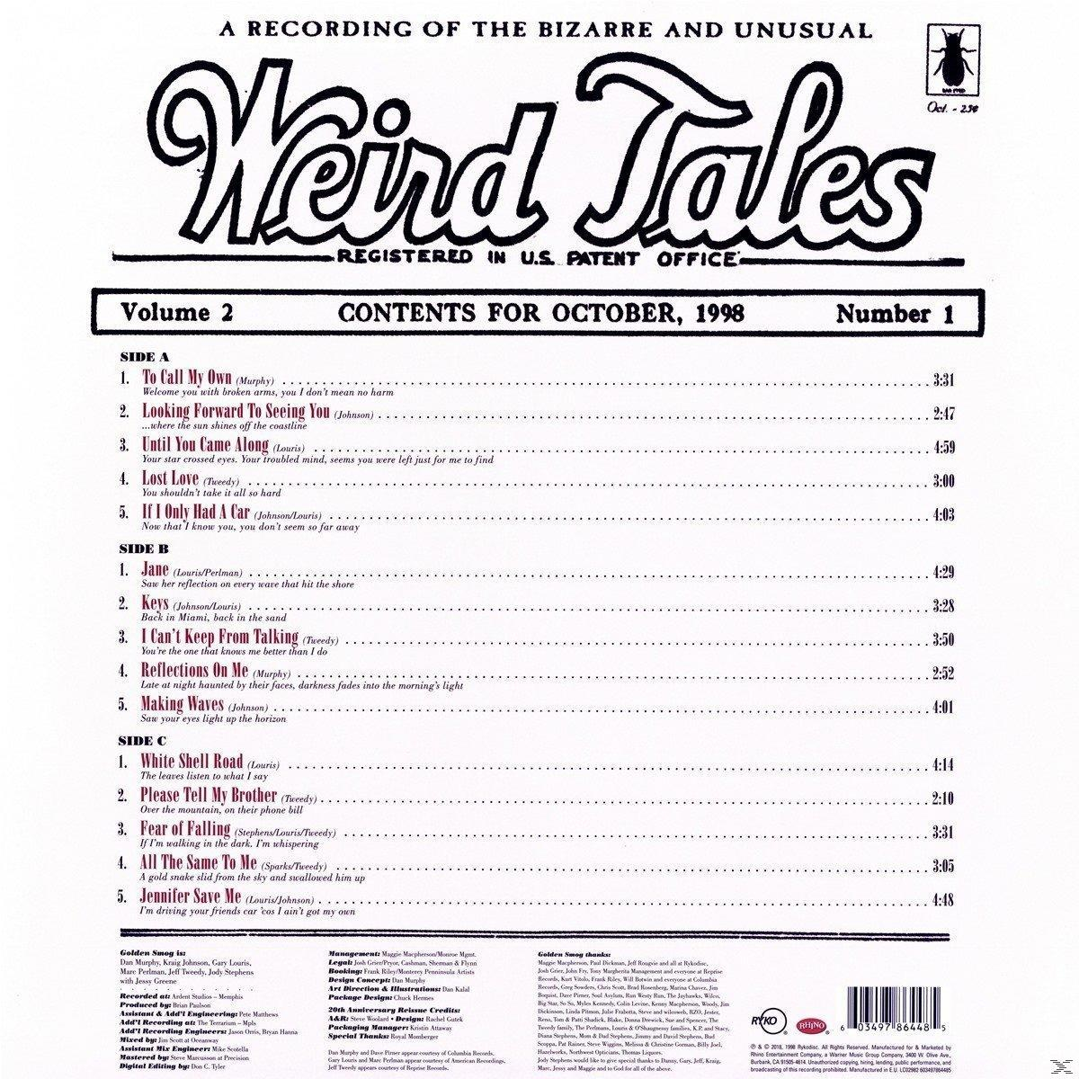 Das Cover des Magazins 'Weird Tales' mit einem Schwarz-Weiß-Design mit Text und einem Käfer-Grafik.