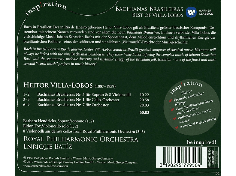Thumbnail - Barbara Hendricks, Eldon Fox, Royal Philharmonic Orchestra - Bachianas Brasileiras-Best of Villa-Lobos (CD)