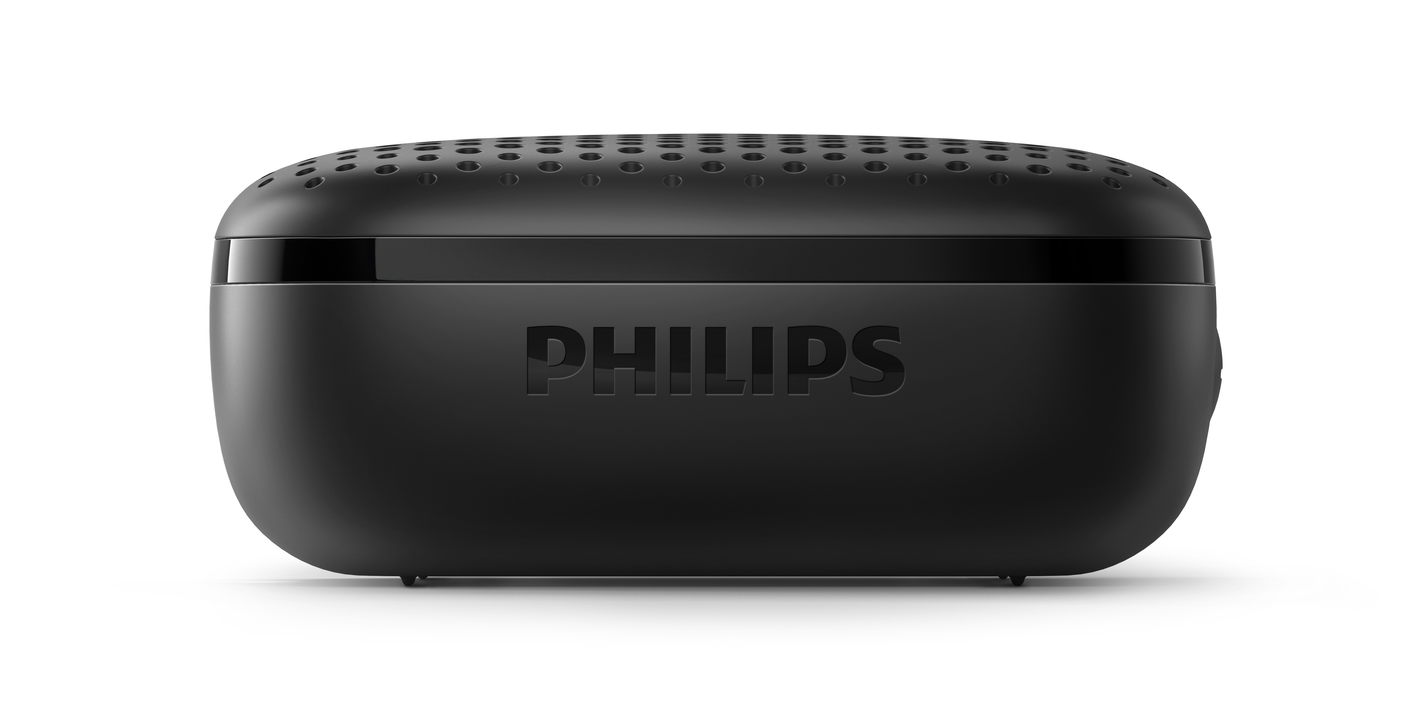 Üzerinde PHILIPS yazan siyah, dikdörtgen bir hoparlör.