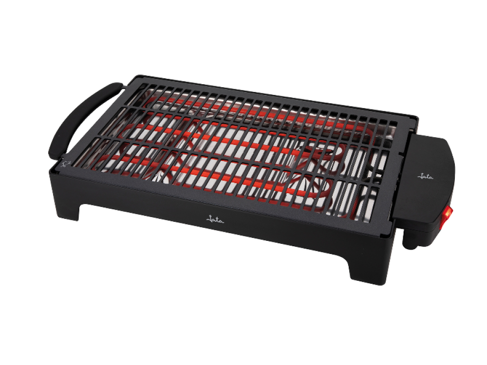 Barbacoa - Jata EBQ2, Eléctrica, 2000 W, 40 x 26 cm, Desmontable, Negro