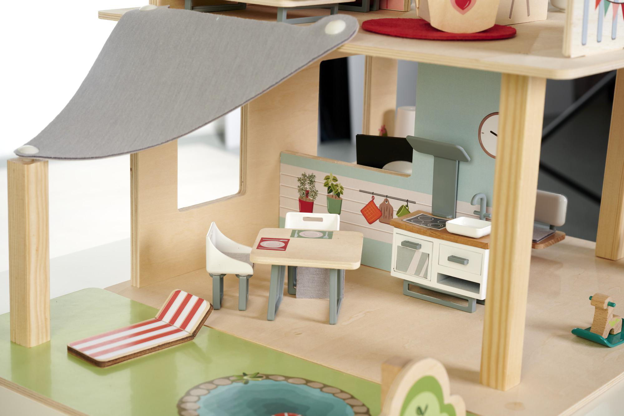EICHHORN Puppenhaus mit Möbeln Holzspielset Mehrfarbig