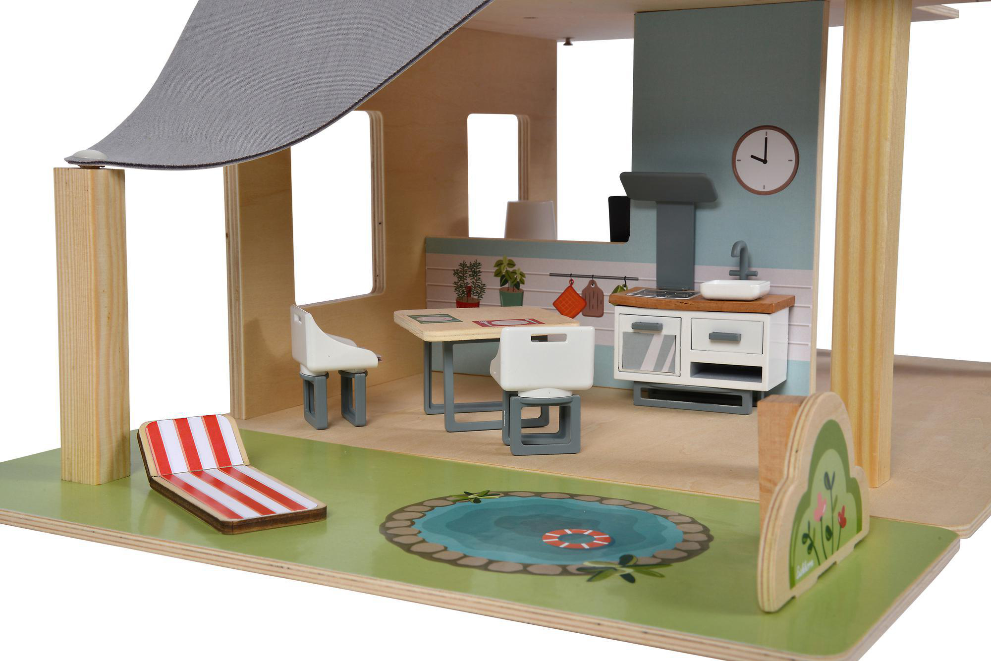 EICHHORN Puppenhaus mit Möbeln Holzspielset Mehrfarbig