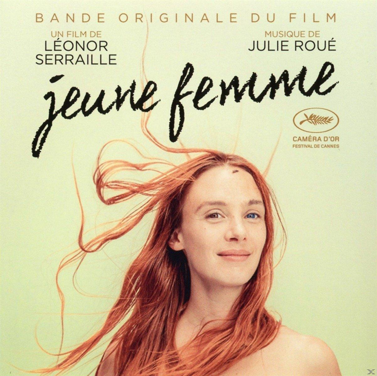 Albumhoes met een vrouw met rood haar, de titel is "Jeune Femme" op een lichtgroene achtergrond.