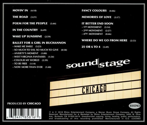 CD-Cover des Albums von Chicago mit Trackliste.