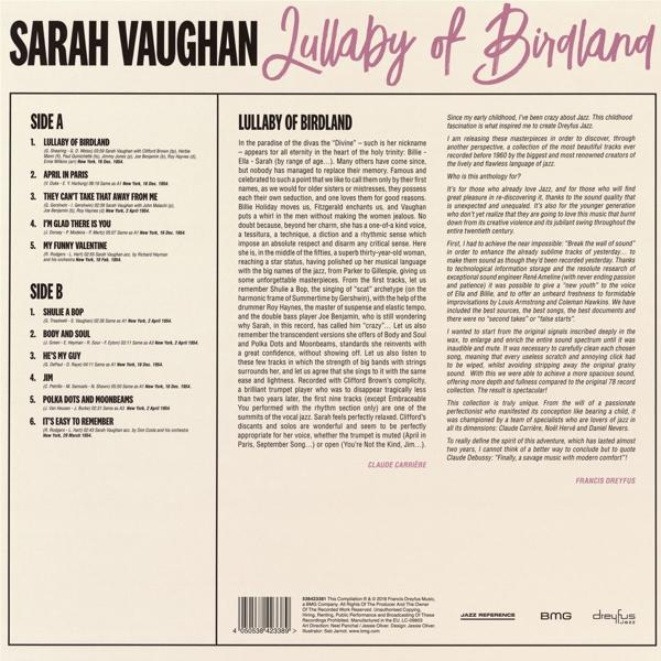Sarah - - (Vinyl) of Vaughan Birdland Lullaby