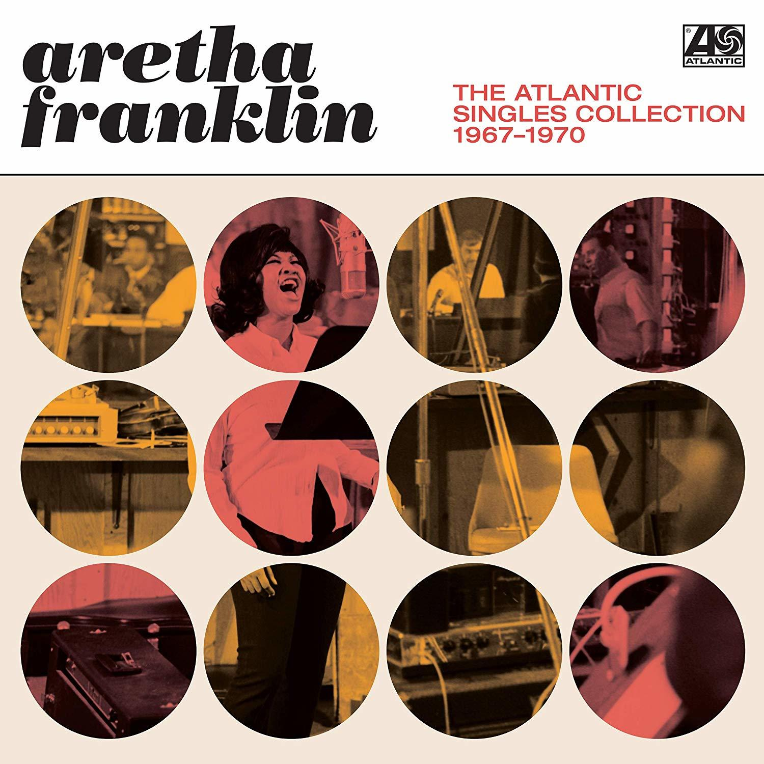 Aretha Franklin album borító tizenkét körrel, stúdiójeleneteket mutatva.