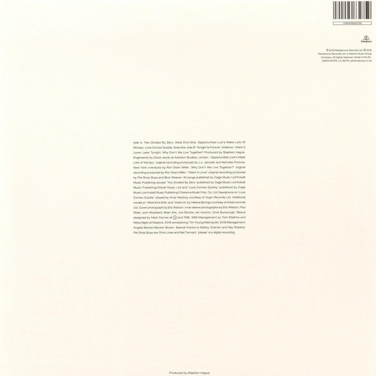 Rückseite eines Albums mit Titellisten, Credits und einem Barcode.