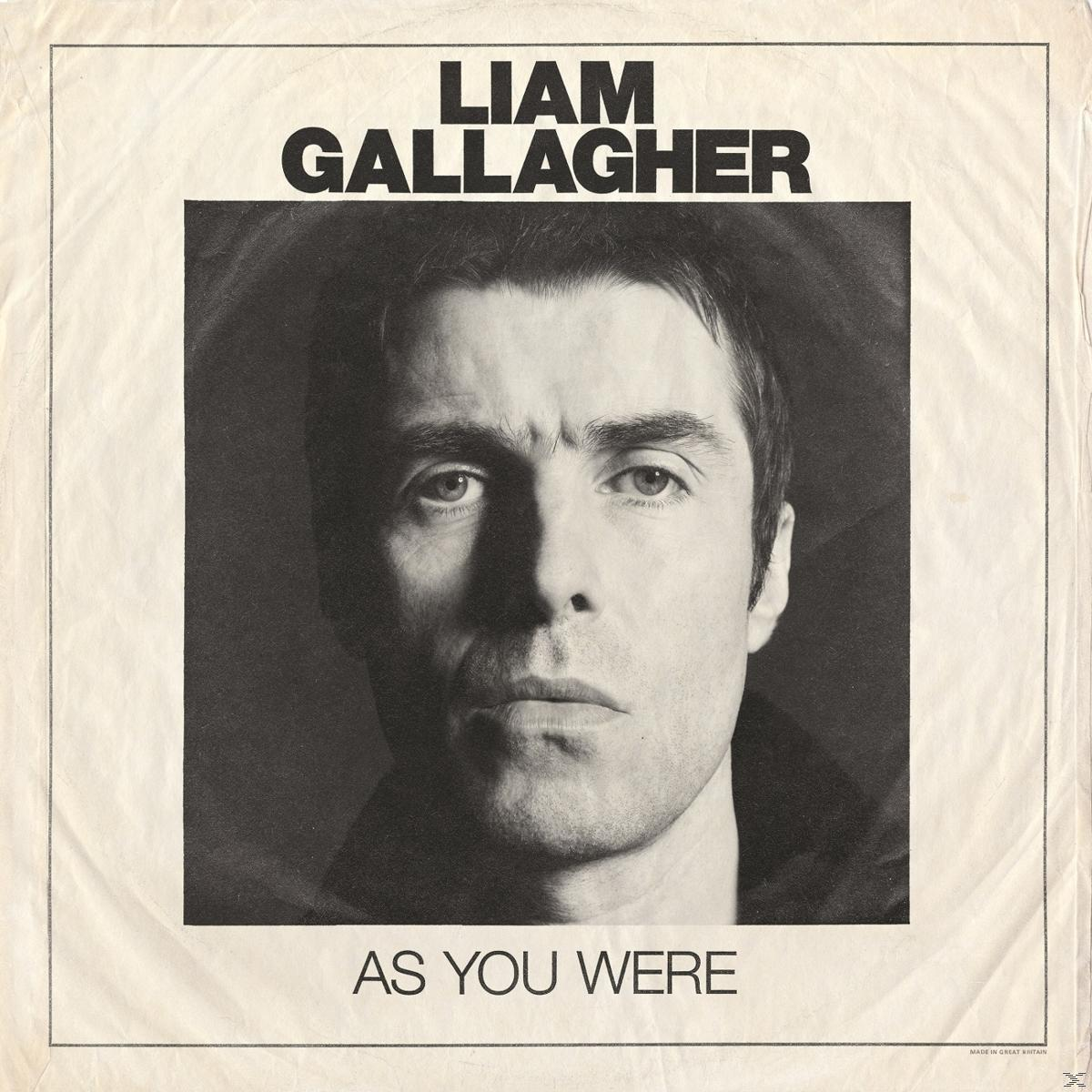 Pochette d'album de Liam Gallagher, photo en noir et blanc. Portrait d'un homme.