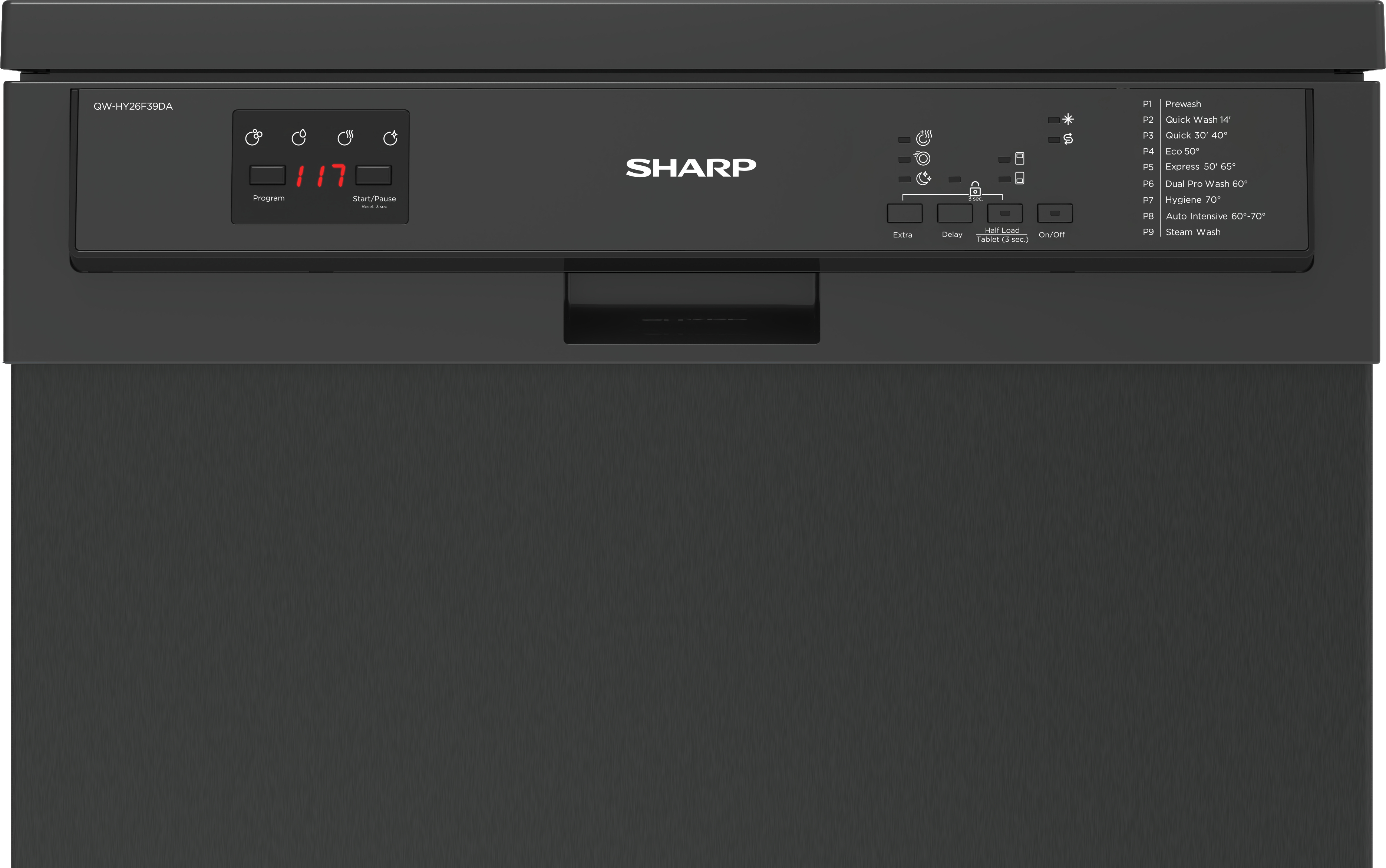 SHARP QW-HY26F39DA-DE Geschirrspüler (Freistehend mit 39 600 mm dB breit, (A), Unterbaumöglichkeit, D)