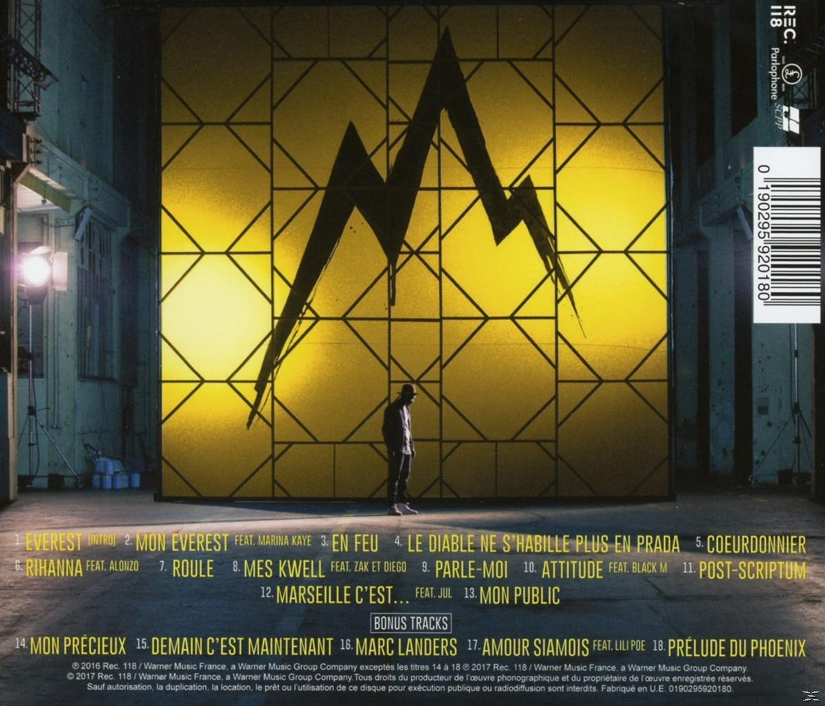 Albumcover mit einer Silhouette vor einem gelben Hintergrund mit einem schwarzen Bergdesign.