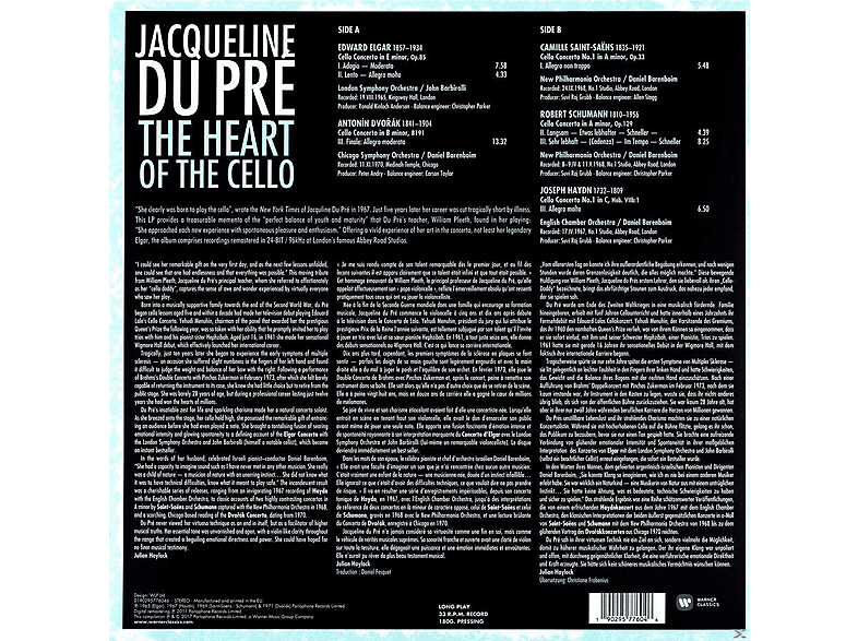 Thumbnail - New Philharmonia Orchestra, English Chamber Chicago Symphony Du Pre Jacqueline - du Pre-The Heart of the Cello (Vinyl)